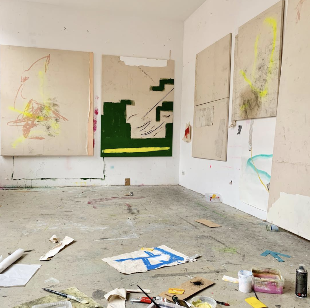 view of Jenny Brosinski's studio in Berlin