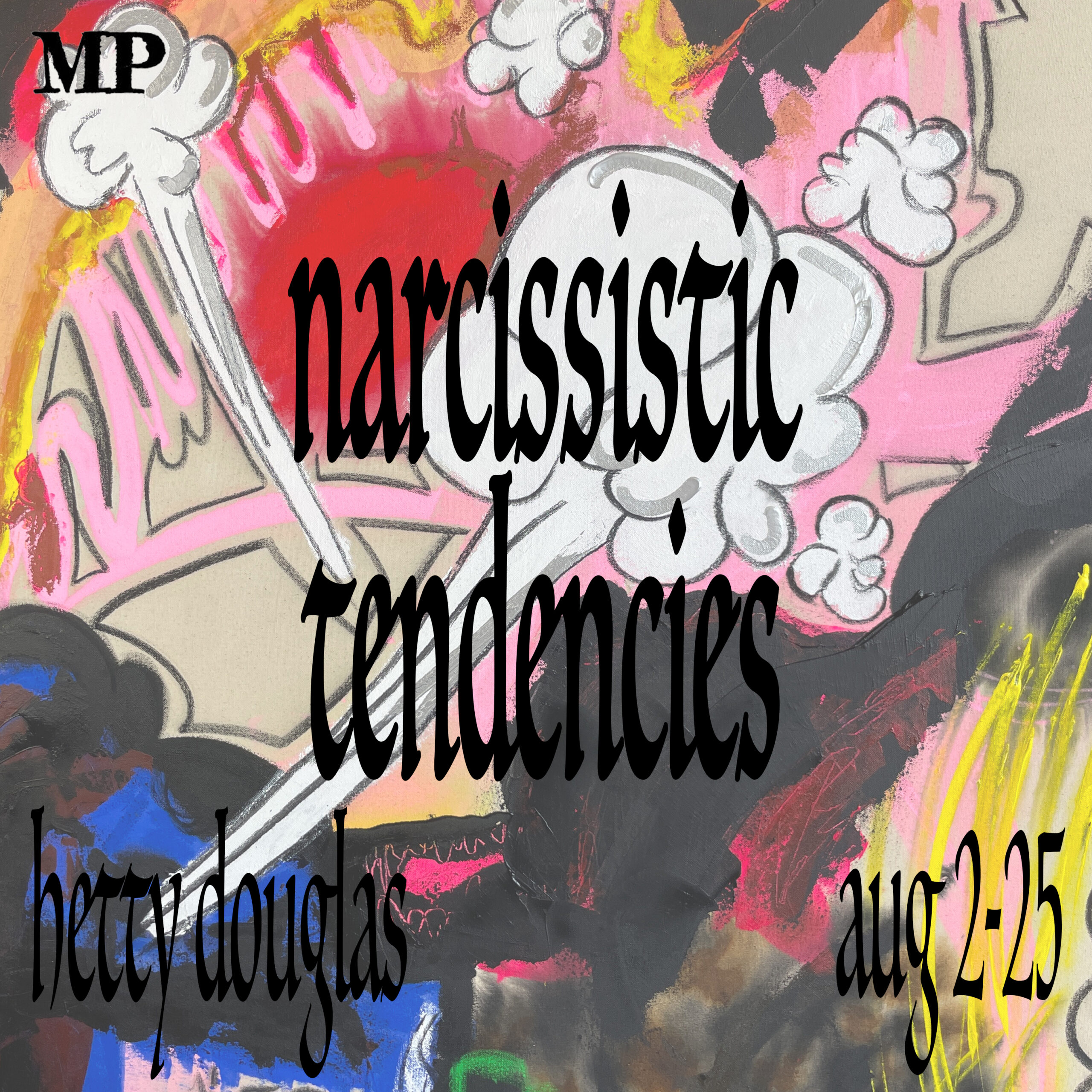 Hetty Douglas contemporary art solo painting exhibition narcissistic tendencies at Mott Projects art gallery in New York. 